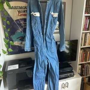 Fashion Nova Light Blue Denim Jumpsuit